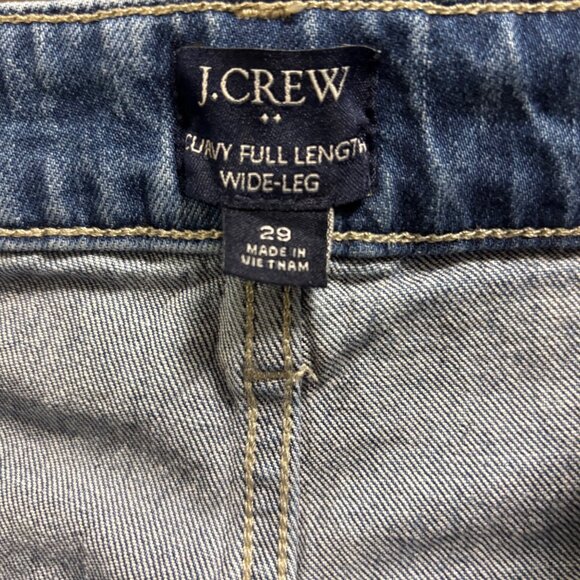 J.Crew Womens Curvy Full-Length Wide Leg High Rise Jeans Size 29 Dark Indigo - Picture 8 of 9